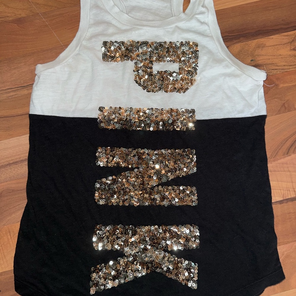 PINK Victoria's Secret Sequin Tank Top - Black and White